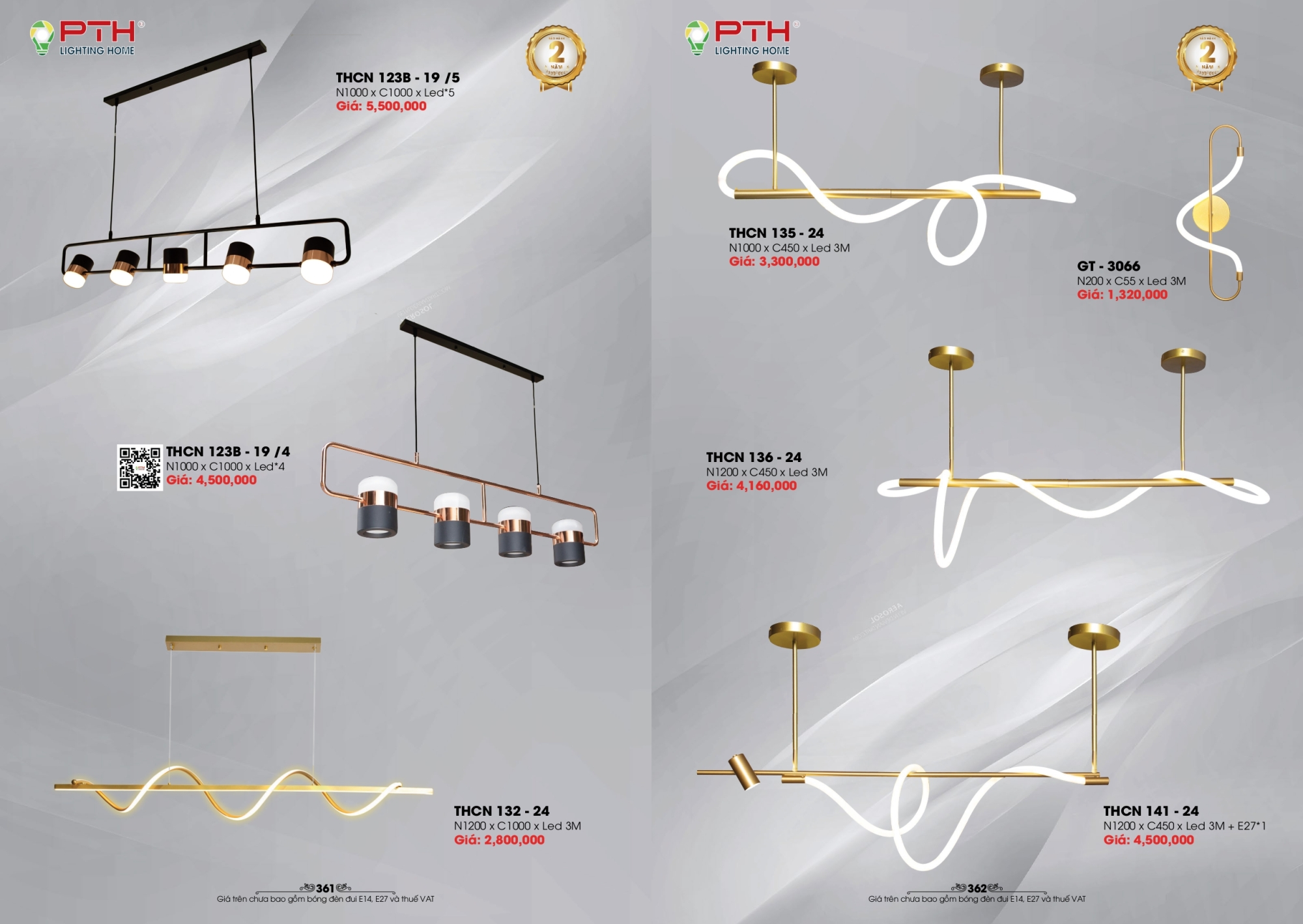Bảng giá đèn trang trí PTH Lighting Home 2026